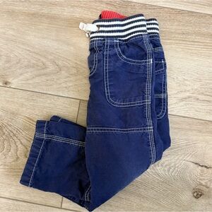 Mini Boden 3T Blue Cargo Pants Pull On Drawstring Unisex